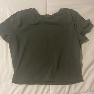 army green cropped t shirt